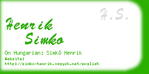 henrik simko business card